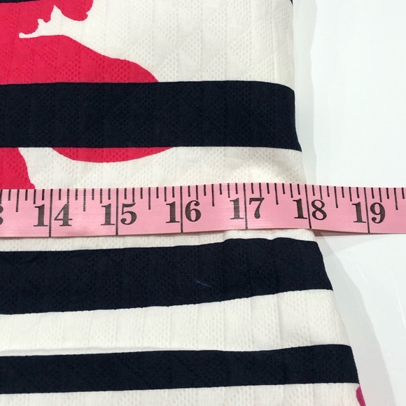 NWT ELIZA J Floral and Striped, 100% Cotton Dress with Cap Sleeves - Picture 7 of 10